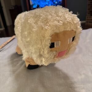 Large Minecraft Sheep Lamb Plush 15” Pillow Stuffed Animal Plushie Soft White